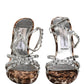 Brown Leopard Rhinestone StilettoSandals Shoes