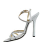 White Rhinestone High Heeled Sandals Shoes