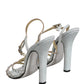 White Rhinestone High Heeled Sandals Shoes