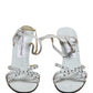 White Rhinestone High Heeled Sandals Shoes