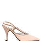 Beige Crystal Heels Slingbacks Sandals Shoes
