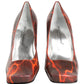 Multicolor Leather Square Toe Pumps Shoes