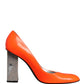 Orange Patent Leather Heels Pumps Shoes