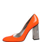 Orange Patent Leather Heels Pumps Shoes
