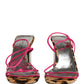 Multicolor Leather Block Heels Sandals Shoes