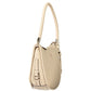 Beige Polyurethane Women Handbag