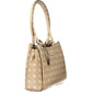 Beige Polyurethane Women Handbag