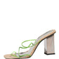 Multicolor Leather Block Heels Sandals Shoes