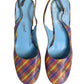 Multicolor Plaid Heels Slingback Sandals Shoes