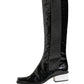 Black Patent Leather Knee High Boots Shoes