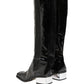 Black Patent Leather Knee High Boots Shoes