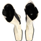 White Black Leather Knee High Boots Shoes