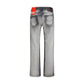 Gray Cotton Bootcut Jeans
