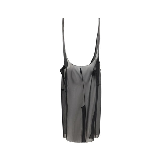Black Polyester Midi Skirt