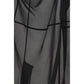 Black Polyester Midi Skirt