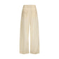 Beige Cotton Casual Pants
