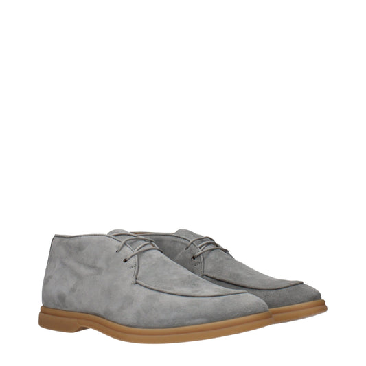 Gray Leather Oxfords And Derbies