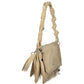 Beige Polyurethane Women Handbag