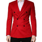 Red Cashmere Slim Fit Coat Jacket Blazer