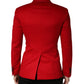 Red Cashmere Slim Fit Coat Jacket Blazer