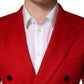 Red Cashmere Slim Fit Coat Jacket Blazer