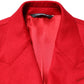 Red Cashmere Slim Fit Coat Jacket Blazer