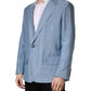 Light Blue Single Breasted Men Jacket Blazer