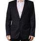 Dark Blue Wool Slim Fit Coat Men Jacket Blazer