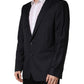 Black Wool Slim Fit Coat Men Jacket Blazer