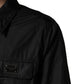 Black Logo Plaque Long Sleeves Shirt Jacket