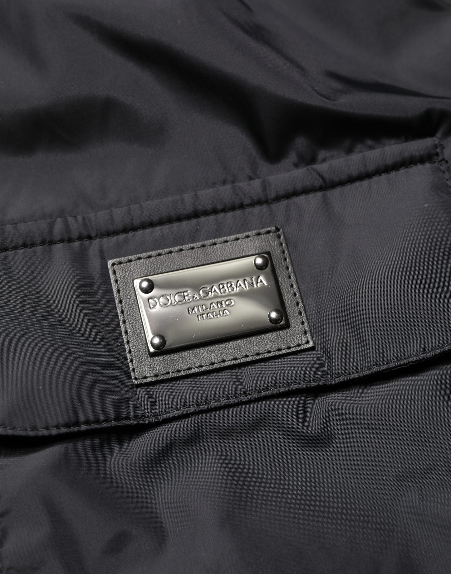 Black Logo Plaque Long Sleeves Shirt Jacket