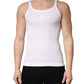 White Ribbed Cotton Sleeveless Tank  T-shirt