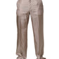 Beige Silk Straight Formal DressTrouser Pants