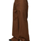 Brown Cotton Straight Men Dress Trouser Pants