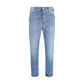 Blue Cotton Slim Fit Jeans