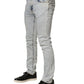 Light Blue Cotton Stretch Skinny Fit Men Denim Trouser JEANS