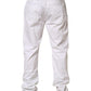 White Cotton Stretch Straight Casual Men Denim Trouser Jeans
