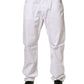 White Cotton Stretch Straight Casual Men Denim Trouser Jeans