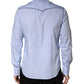 Light Blue Slim Fit Collared Long Sleeve Casual Shirt
