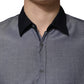 Dark Blue Cotton Long Sleeves Collared Dress Formal Shirt