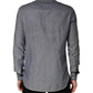 Dark Blue Cotton Long Sleeves Collared Dress Formal Shirt