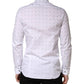 White Cotton Slim Fit Collared Men Dress Shirt