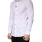 White Cotton Slim Fit Collared Men Dress Shirt
