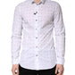White Cotton Slim Fit Collared Men Dress Shirt