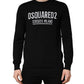 Black Logo Knitted Crew Neck Men Pullover Sweater