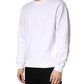 White Cotton Crew Neck Sweatshirt Sweater