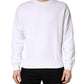 White Cotton Crew Neck Sweatshirt Sweater