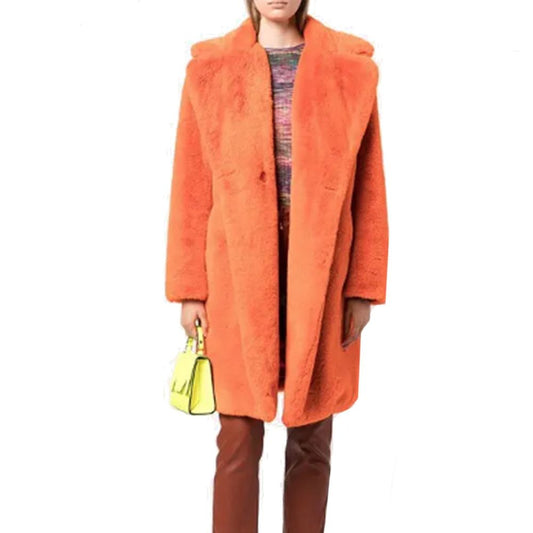 Orange Faux Fur Coat