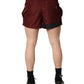 Maroon Polyester Drawstring Shorts Swimwear