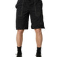 Black Nylon Elastic Waist Swim Shorts Swimwear